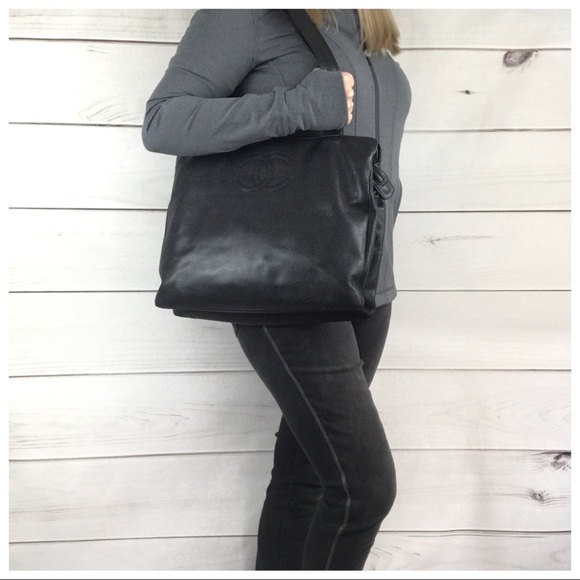 CHANEL Black Caviar Leather 5 comprtmnt Tote bag - Picture 8 of 8